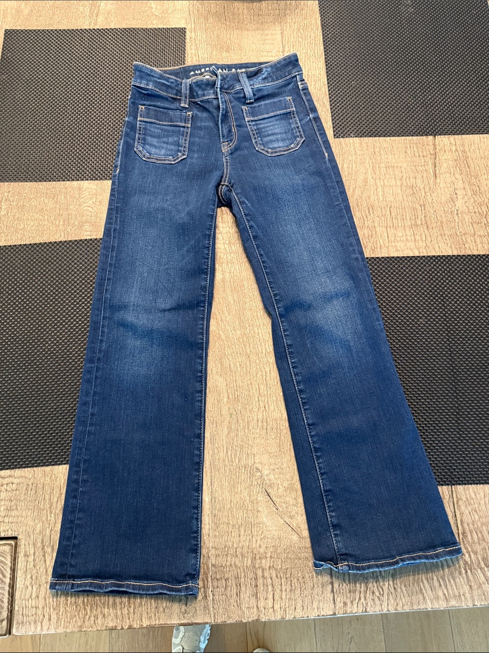 American Eagle Next Level Stretch High Rise Kick Boot Crop 000 Regular